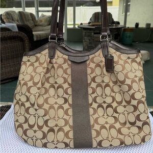 Coach Brown Signature Tote Bag